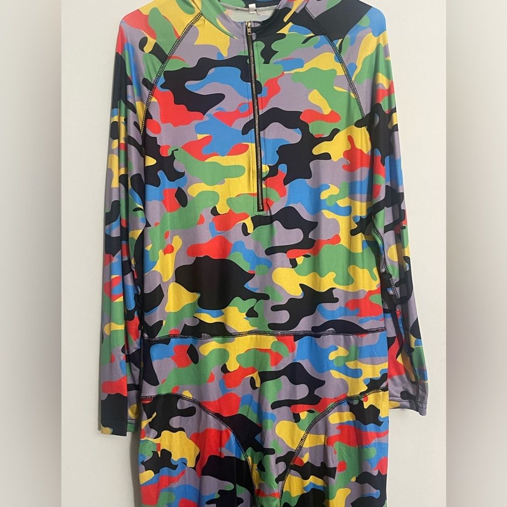 EUC - Bold Colorful Stretch Jumpsuit - XL - Picture 3 of 5